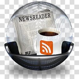 Sphere   , Newsreader newspaper beside mug transparent background PNG clipart