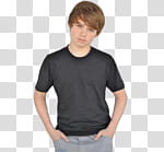 Christian Beadles, boy wearing black crew-neck shirt with both hands on pocket transparent background PNG clipart