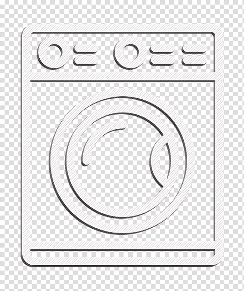 Household icon Washing machine icon, Circle, Symbol, Logo, Line, Rectangle, Square, Blackandwhite transparent background PNG clipart