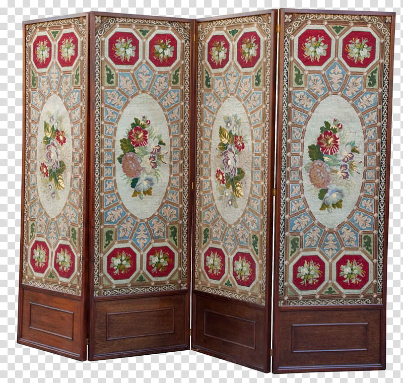 antique screen, brown -piece room divider transparent background PNG clipart
