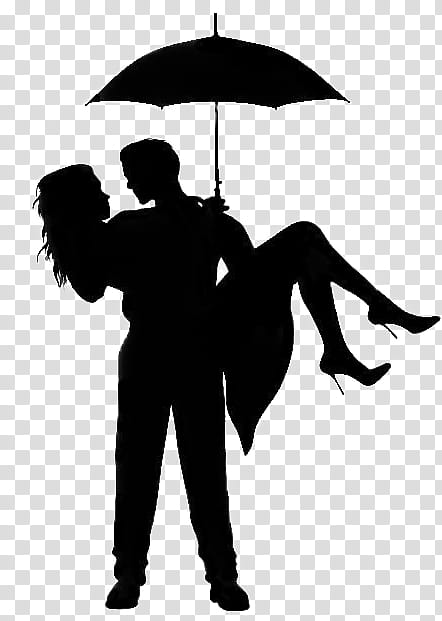 love silhouette umbrella