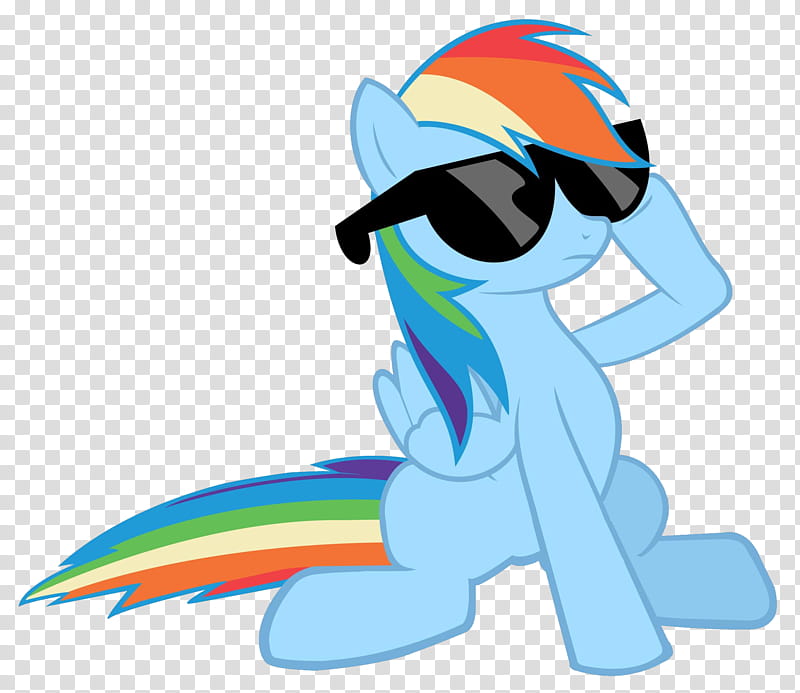 Rainbow Dash sunglasses, blue ponytail illustration transparent background PNG clipart