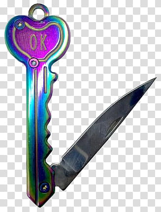 Holo ect, iridescent key folding knife transparent background PNG clipart