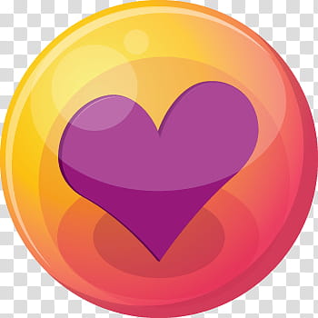 Heart Bubble Icons, purple, round yellow and pink frame with purple heart illustration transparent background PNG clipart