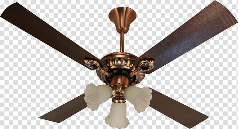 Metal, Ceiling Fans, Mechanical Fan, Lighting, Home Appliance, Decorative Fan, Light Fixture, Bronze transparent background PNG clipart