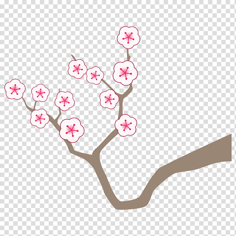 plum branch plum winter flower, Pink, Cherry Blossom, Plant, Leaf, Tree, Twig, Heart transparent background PNG clipart