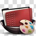 Sphere   , paint palette and red folder illustration transparent background PNG clipart