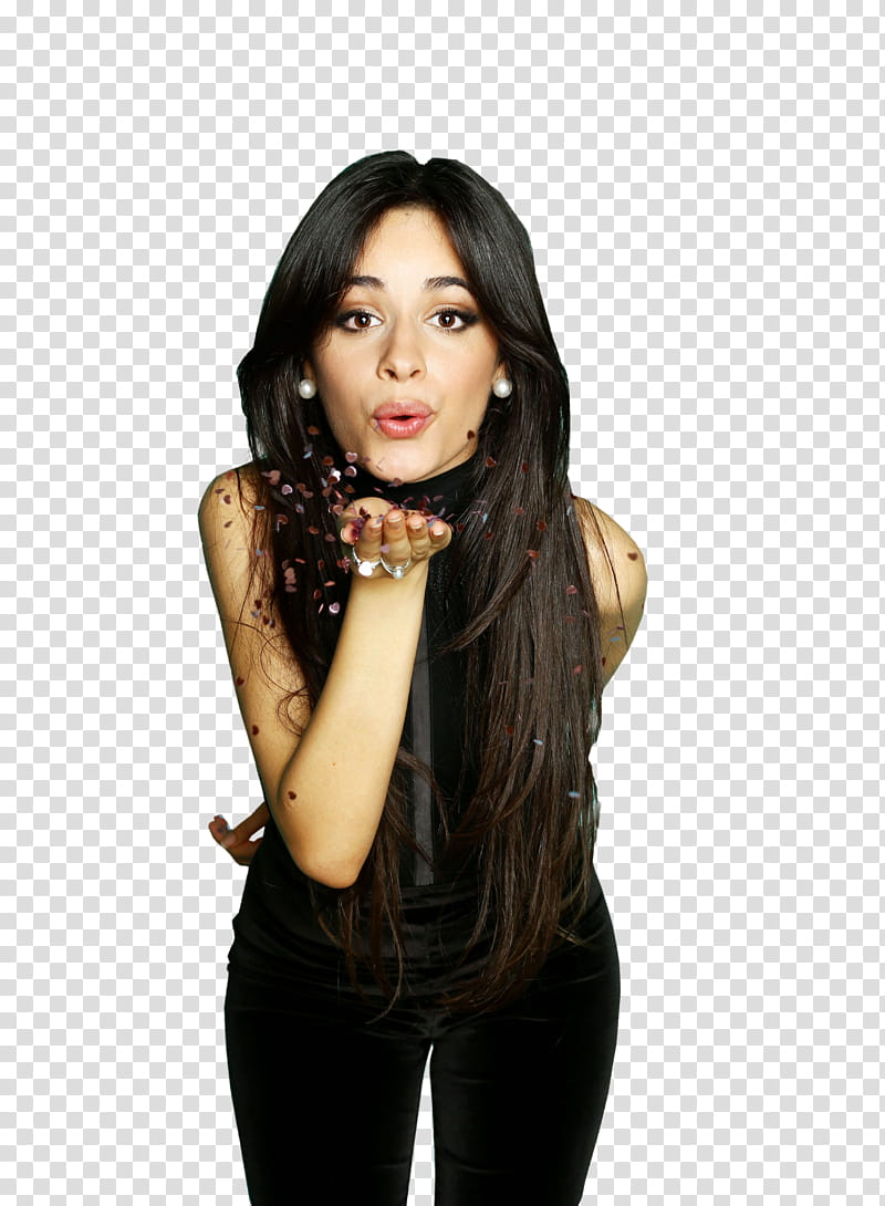 Camila Cabello, Camila Cabillo blowing kiss transparent background PNG clipart