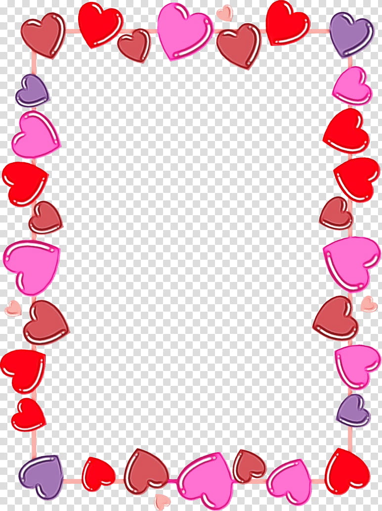 Valentines Day Border, Heart, Right Border Of Heart, Document, Pink, Red, Love, Material Property transparent background PNG clipart