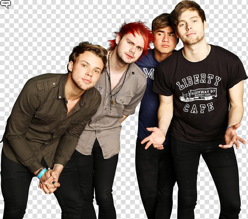 Seconds Of Summer, four men taking groupie transparent background PNG clipart