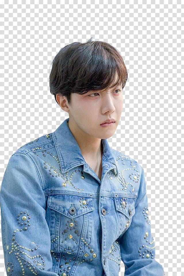 BTS LY Tear shoot Sketch, man wearing blue denim button-up jacket transparent background PNG clipart
