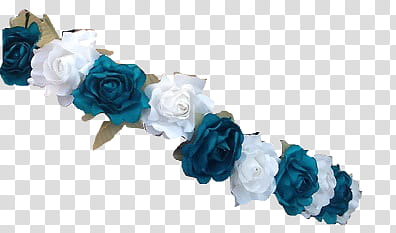 Flower Crowns S, white and blue flowers decor illustration transparent background PNG clipart