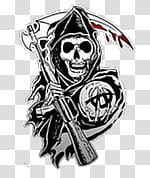 avatar Sons of anarchy logo, Grim Reaper drawing transparent background PNG clipart