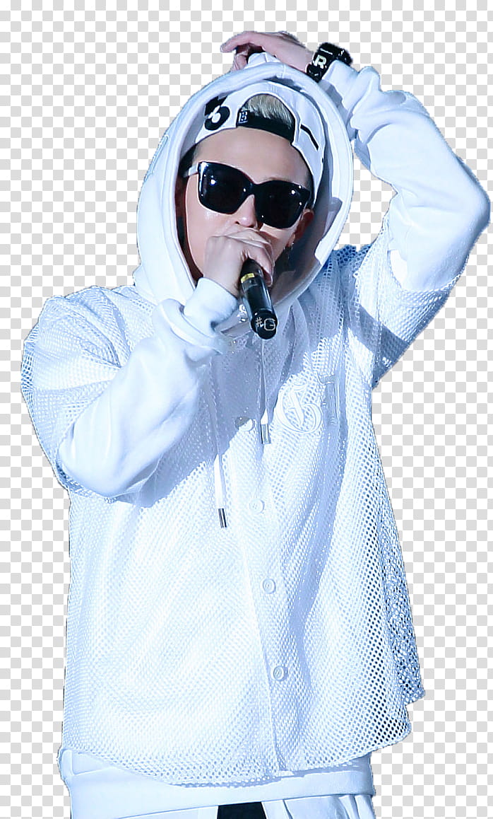 G Dragon Big Bang , man in white hoodie transparent background PNG clipart