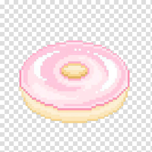 Pixel pink, pink doughnut illustration transparent background PNG clipart