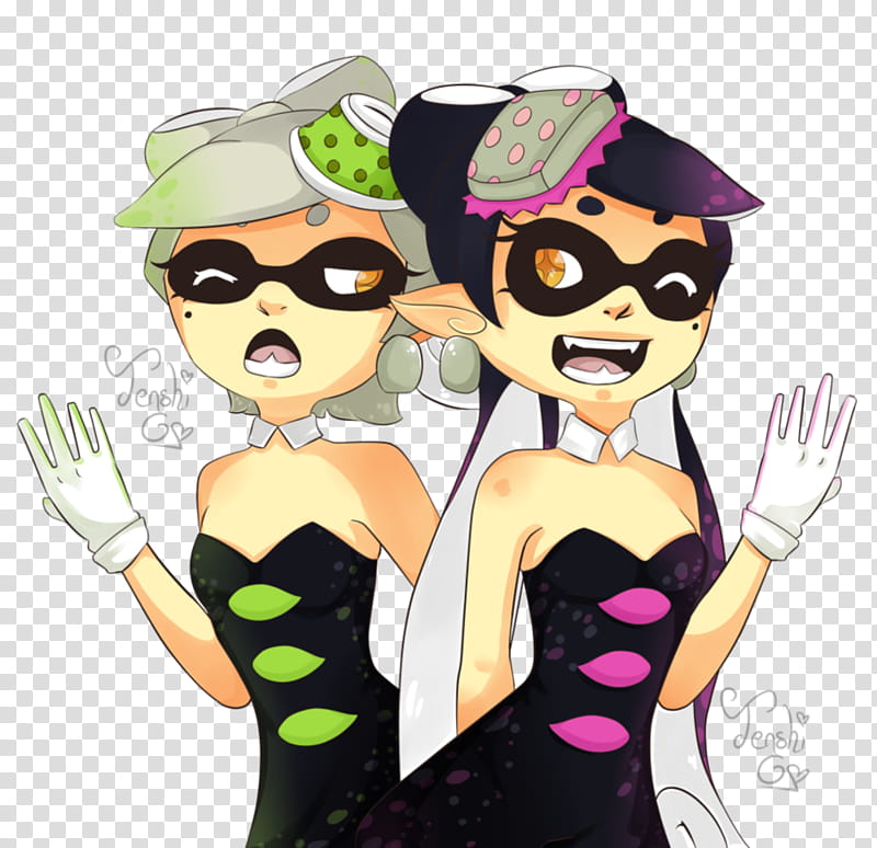 Squid sisters Callie and Marie, Splatoon transparent background PNG clipart