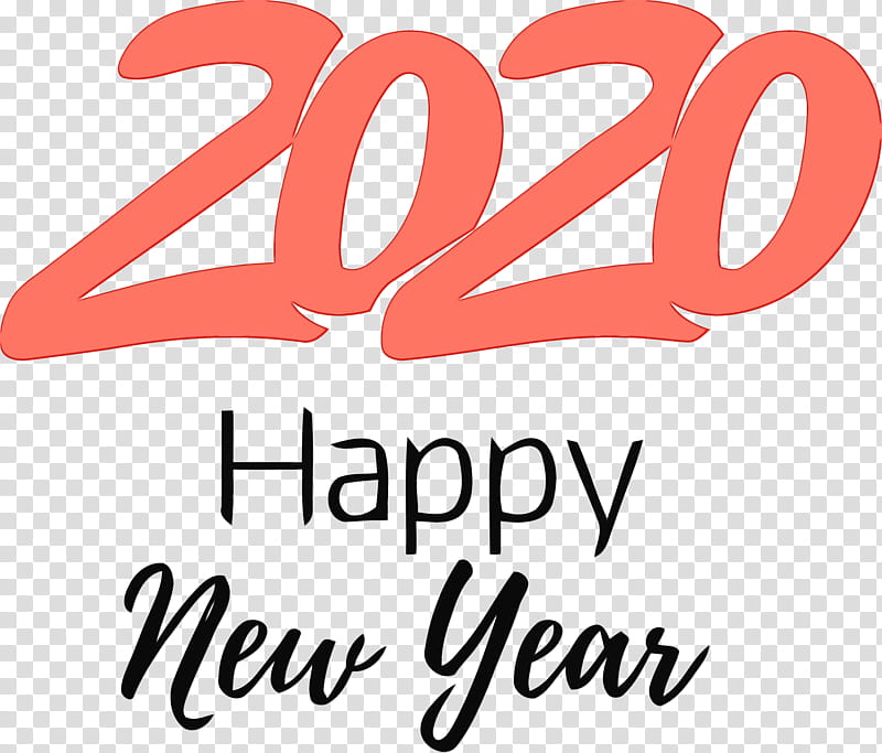 text font logo, Happy New Year 2020, New Years 2020, Watercolor, Paint, Wet Ink transparent background PNG clipart