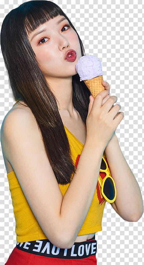 GFriend Sunny Summer PT, woman holding icecream transparent background PNG clipart