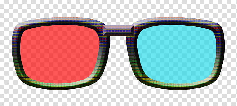 D Red Cyan Glasses, pink and teal sunglasses illustration transparent background PNG clipart