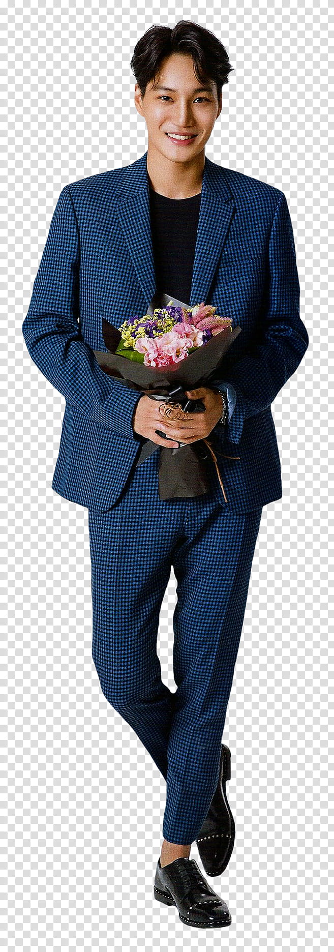 EXO Kai haru hana, man holding bouquet of flowers transparent background PNG clipart