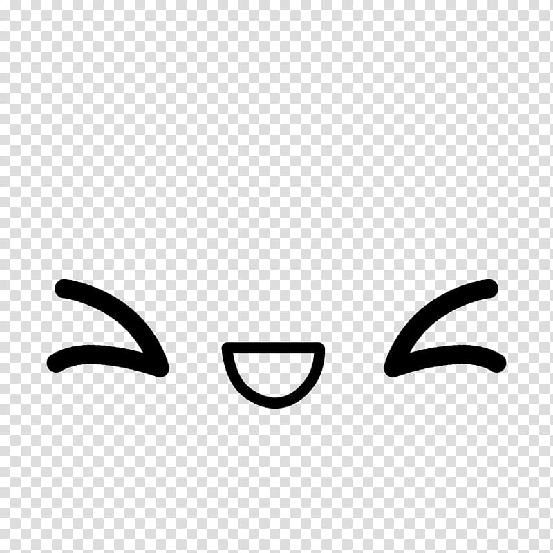 Kawaii Faces Brushes, smiling black emoji illustration transparent background PNG clipart