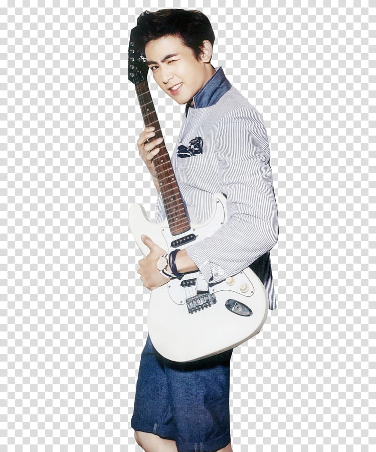 Nichkhun for I m David ss , man holding guitar transparent background PNG clipart