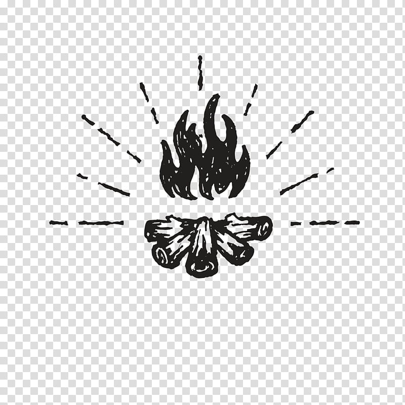 Camping, Campfire, Drawing, Bonfire, Silhouette, Printmaking, Logo, Blackandwhite transparent background PNG clipart