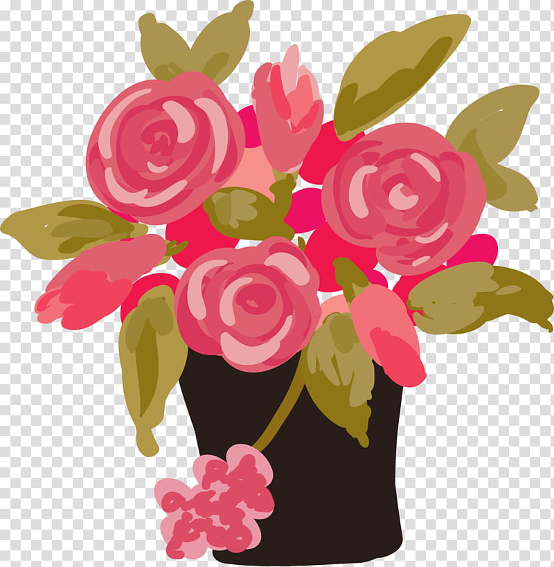 Pink Flowers, Garden Roses, Penjing, Multiflora Rose, Color, Flowerpot, Cut Flowers, Rose Family transparent background PNG clipart