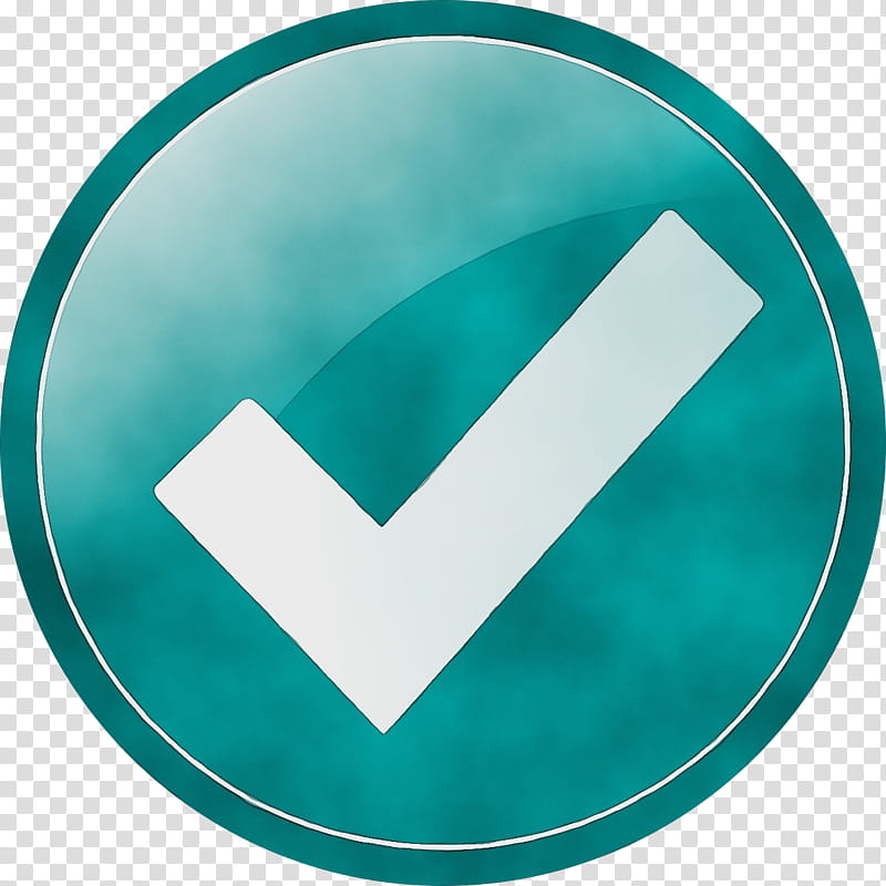 Blue Check Mark, Watercolor, Paint, Wet Ink, Computer Font, Voting, Angle, Turquoise transparent background PNG clipart