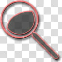 Flat GuiKit Beta, red magnifying glass with gray shadow transparent background PNG clipart