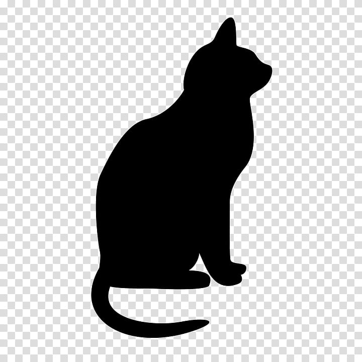 black cat small to medium-sized cats silhouette black-and-white, Small To Mediumsized Cats, Blackandwhite, Tail, Snout transparent background PNG clipart