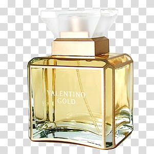 Valentino Gold fragrance bottle transparent background PNG clipart