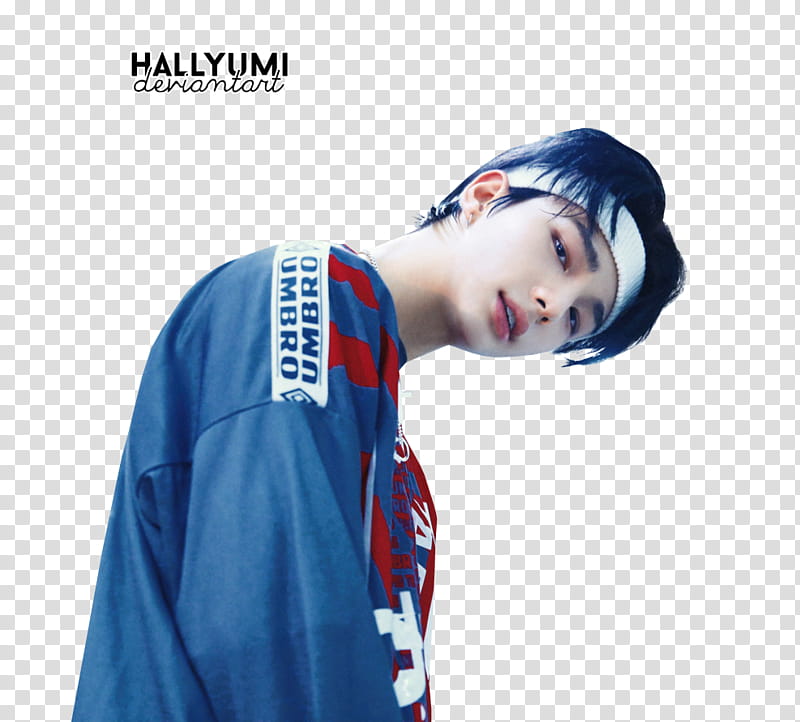 Hyunjin I am WHO, man wearing white headband transparent background PNG clipart