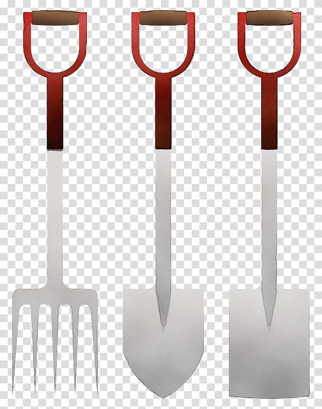 shovel tool pitchfork garden tool kitchen utensil, Watercolor, Paint, Wet Ink transparent background PNG clipart