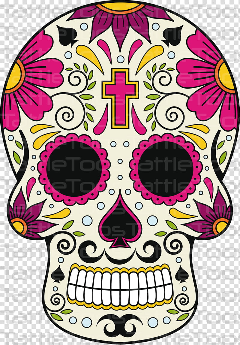 Day Of The Dead Skull, La Calavera Catrina, Death, Floral Ornament Cdrom And Book, Calaca, Bone, Head, Line Art transparent background PNG clipart