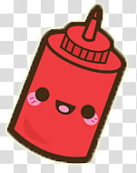 Kawaii, red ketchup dispenser cartoon character transparent background PNG clipart