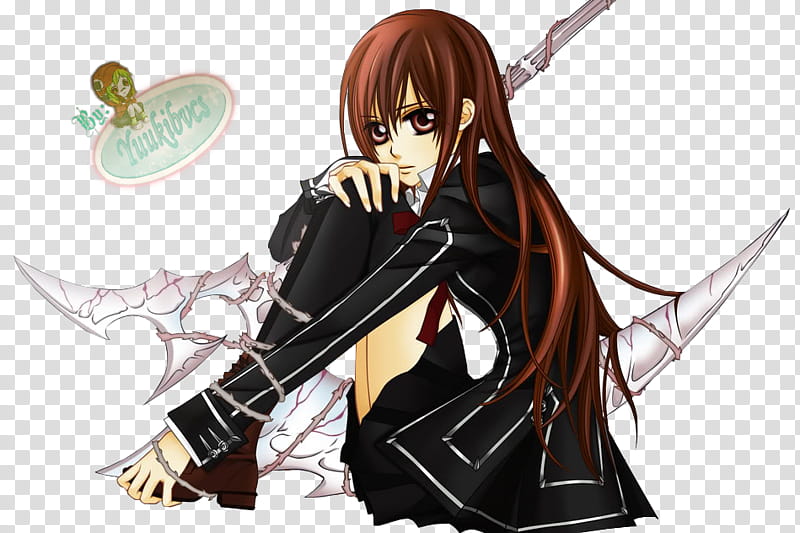 Yuuki Kuran Render, brown-haired female anime character transparent background PNG clipart