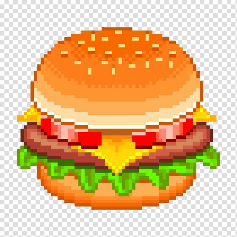 Junk Food, Hamburger, Cheeseburger, Drawing, Pixel Art, Fast Food