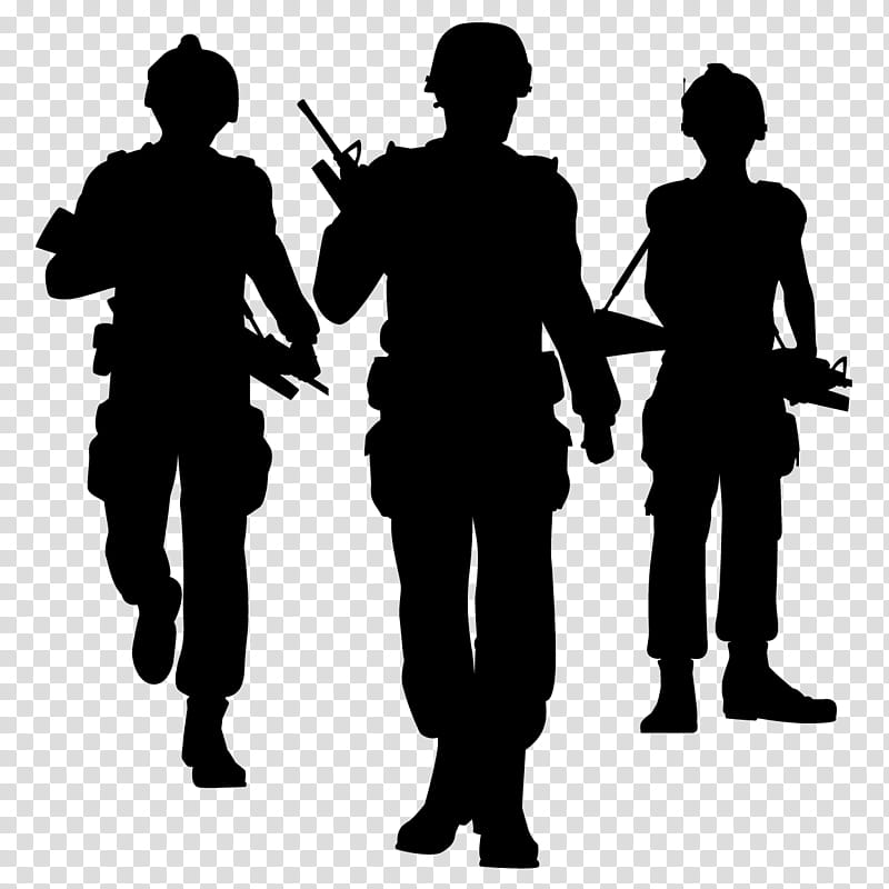 People Running, Silhouette, Sports, Standing, Soldier, Team, Gesture transparent background PNG clipart