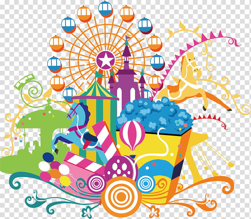 Park, Amusement Park, Carousel Gardens Amusement Park, Ferris Wheel, Traveling Carnival, Roller Coaster, Fair, Poster transparent background PNG clipart