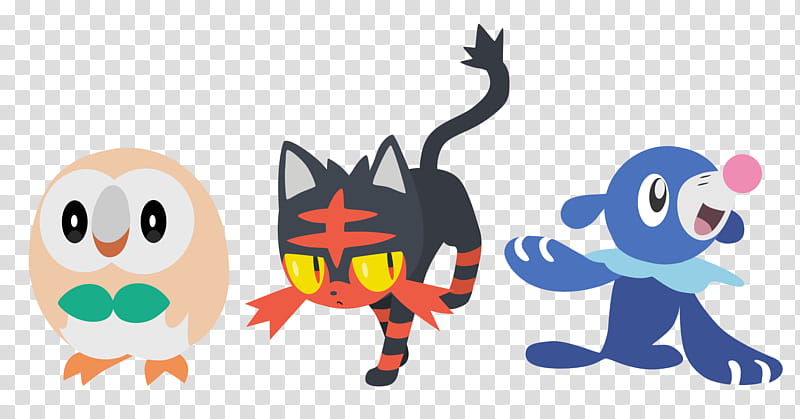 Pokemon Sun and Moon Starters Art, penguin, cat, and seal illustration transparent background PNG clipart