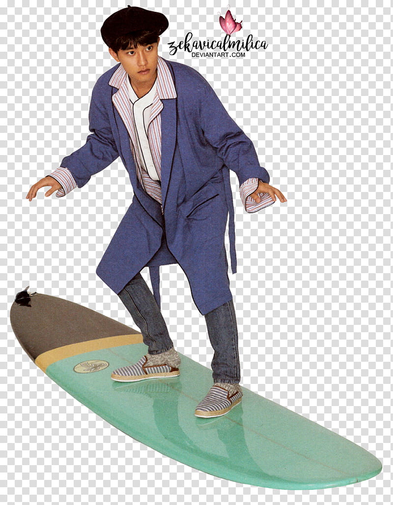 EXO D O  Season Greetings, man playing surfboard transparent background PNG clipart