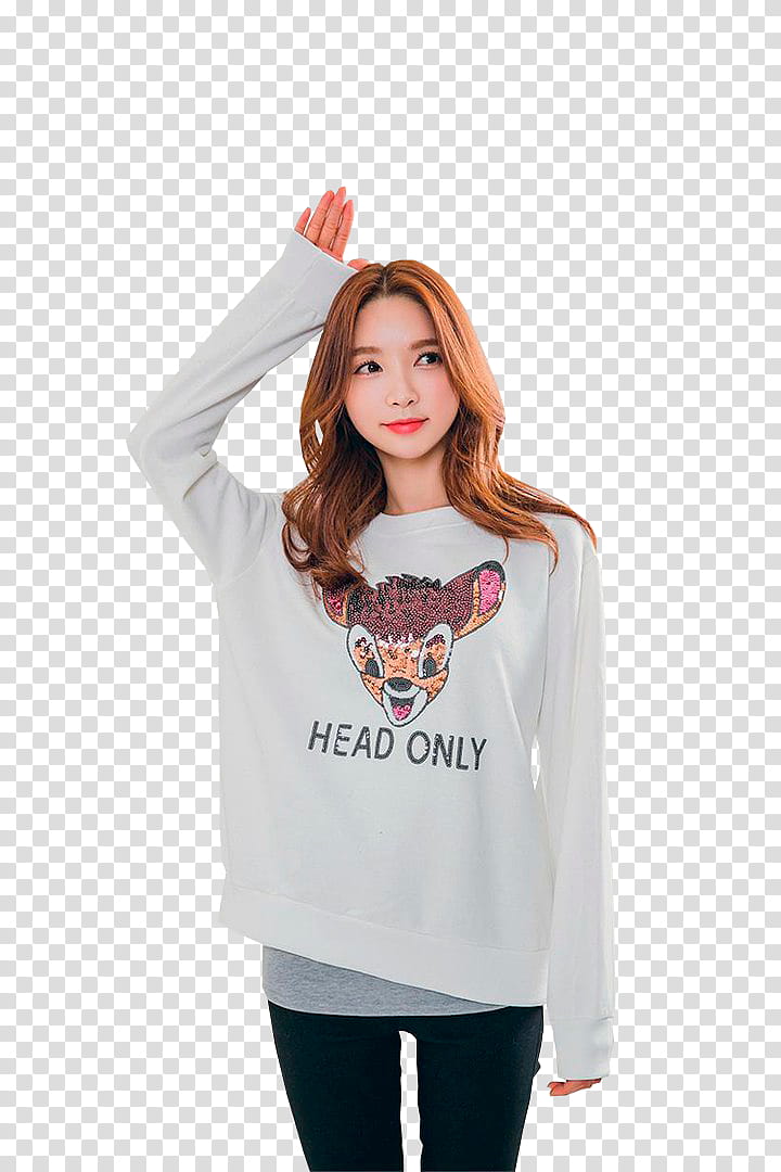 PARK SOO YEON, woman standing raising her hand transparent background PNG clipart