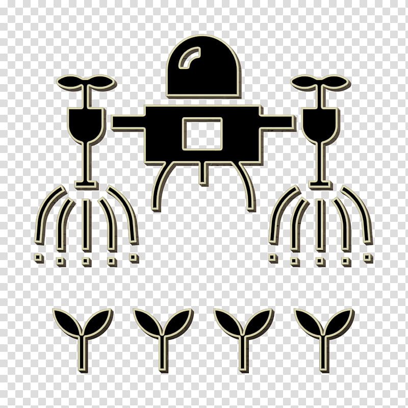 drone icon farm icon future icon, Robot Icon, Spray Icon, Watering Icon, Blackandwhite, Symbol, Logo transparent background PNG clipart