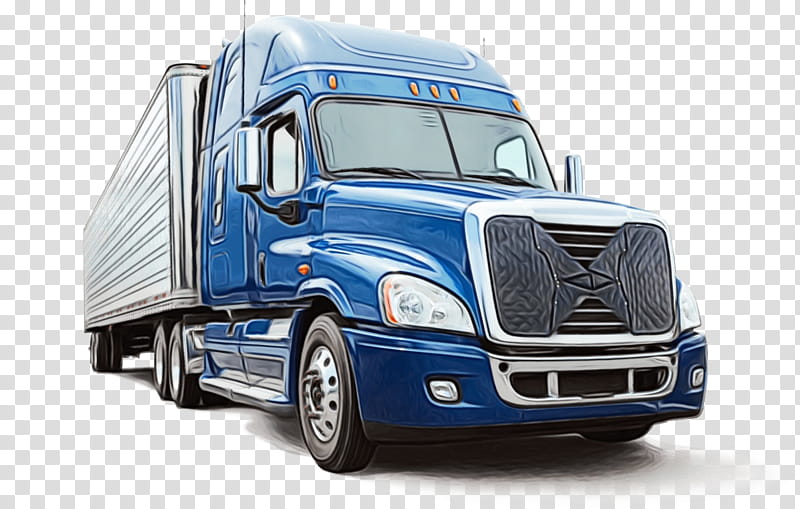 land vehicle vehicle transport truck trailer truck, Watercolor, Paint, Wet Ink, Commercial Vehicle, Car, Freight Transport transparent background PNG clipart