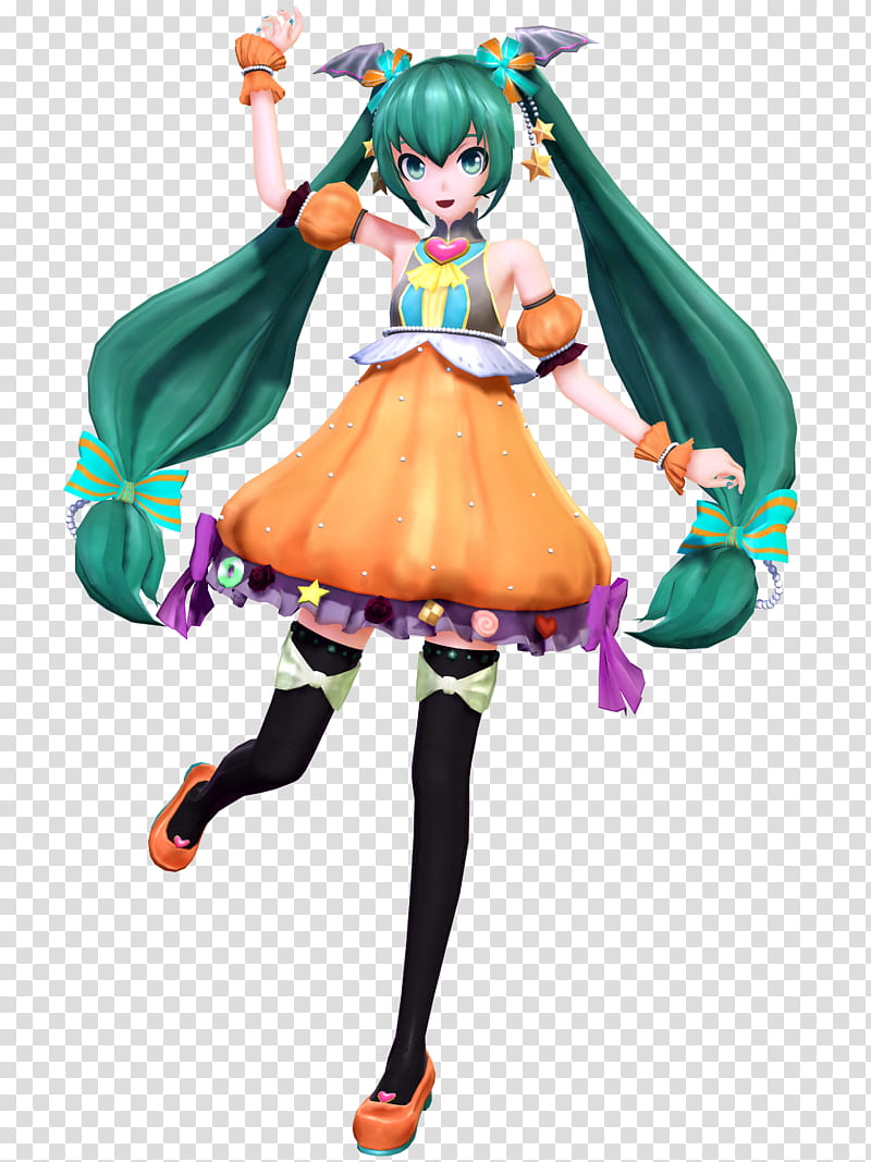 MMD PDX Sweet Pumpkin Miku Happy Halloween, anime character transparent background PNG clipart