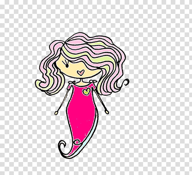 dolls, pink-haired mermaid illustration transparent background PNG clipart