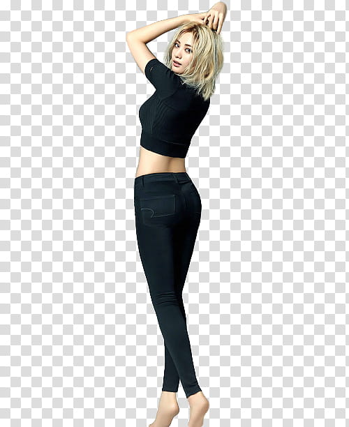 Nana AfterSchool s, woman in black crop top and jeans transparent background PNG clipart