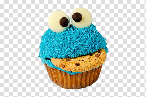 Cute Cakes s, Cookie Monster cupcake transparent background PNG clipart