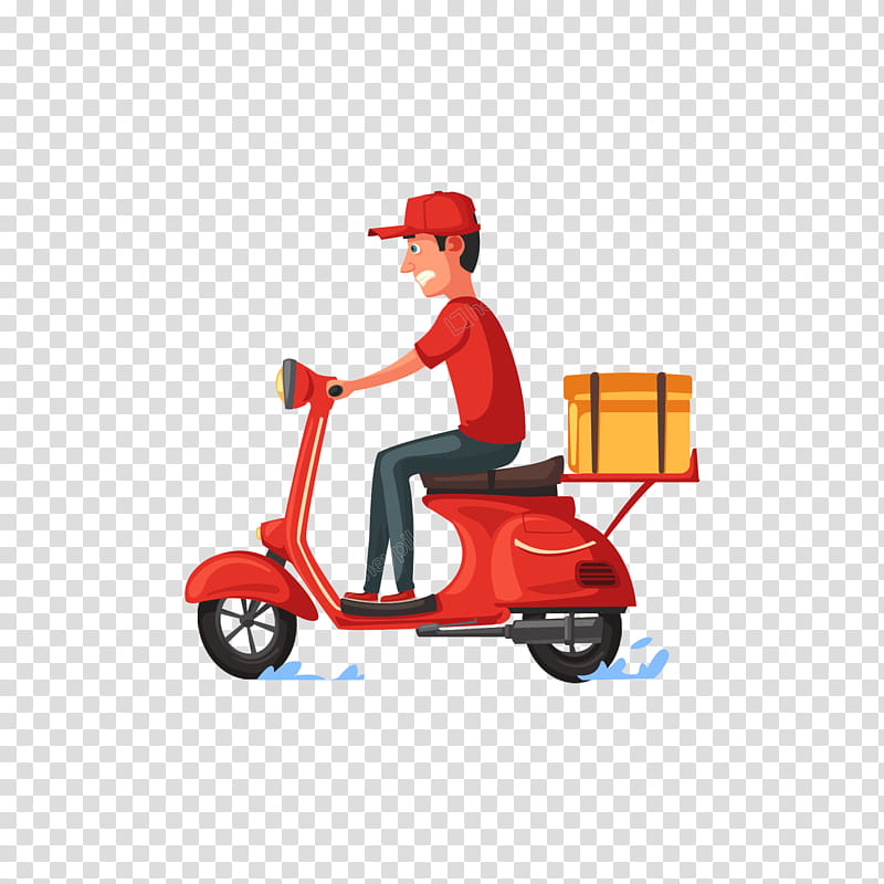 Delivery Flat design, Scooter, Vehicle, Riding Toy, Transport, Vespa, Wheel, Automotive Wheel System transparent background PNG clipart